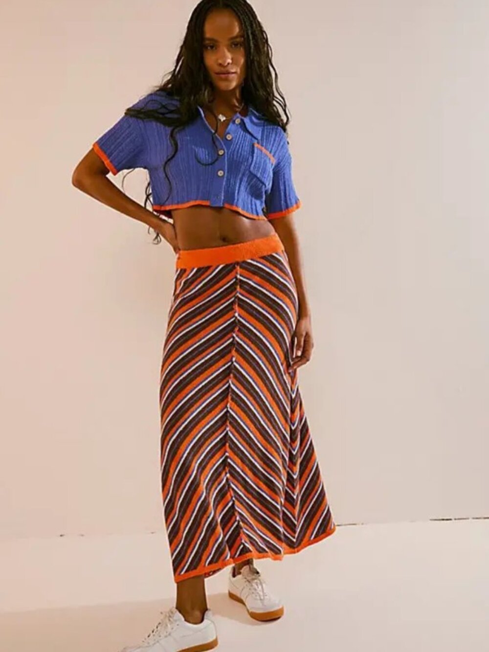 Free People Montego Sweater Skirt Set in Blue